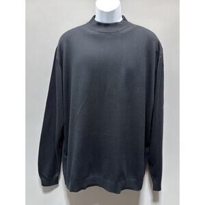 Lavane New York Mens Mock Neck Pullover Sweater XL Black Classic Designer